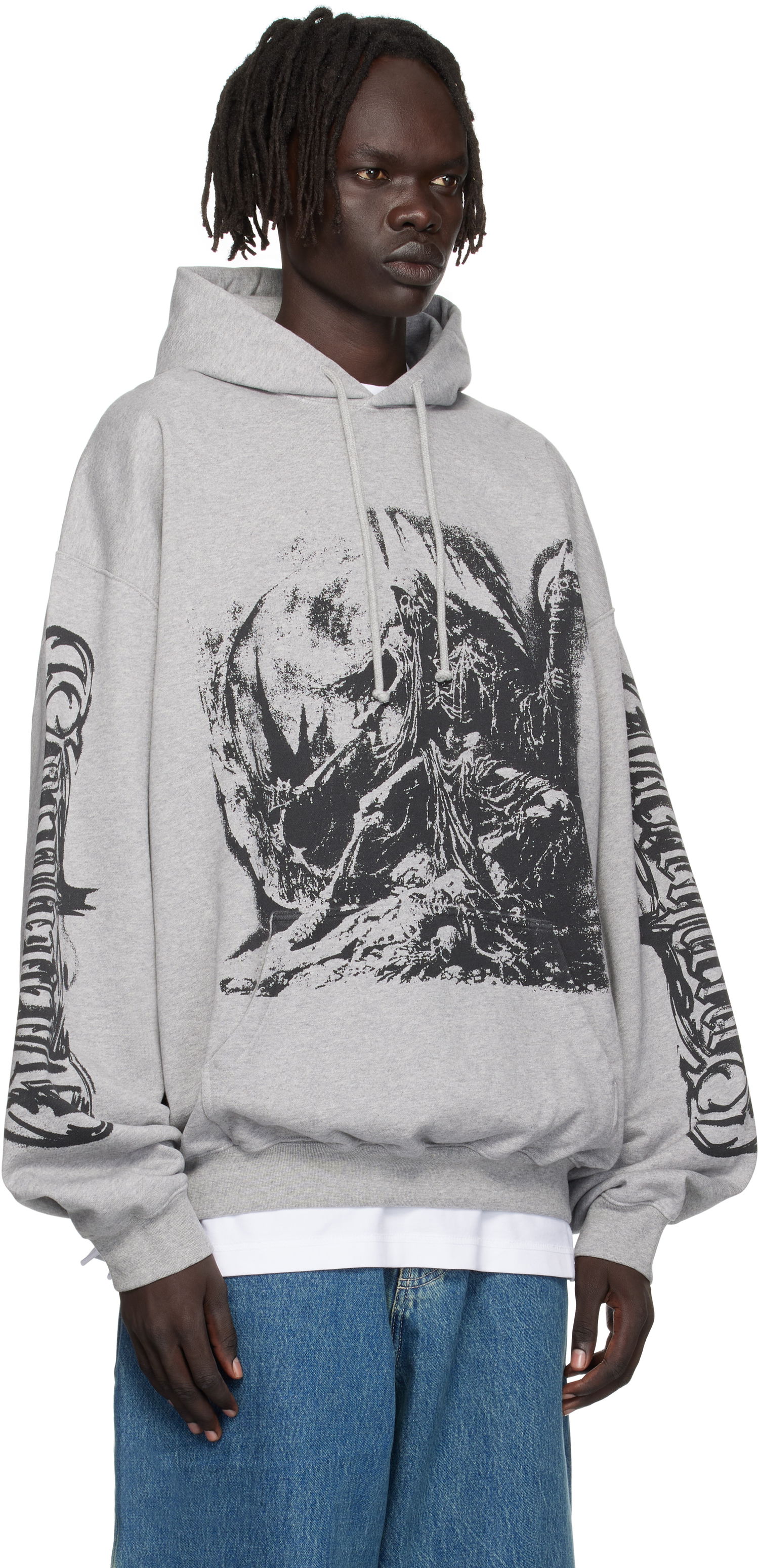 Mikina VETEMENTS Vetements Goth Oversized Hoodie Šedá | UH76HD800G, 1