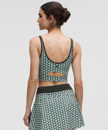 Súprava lululemon Geometric Pattern Cropped Tank Top B/C Cups Medium Support & Tennis Skirt Set Zelené | prod20002043, 2