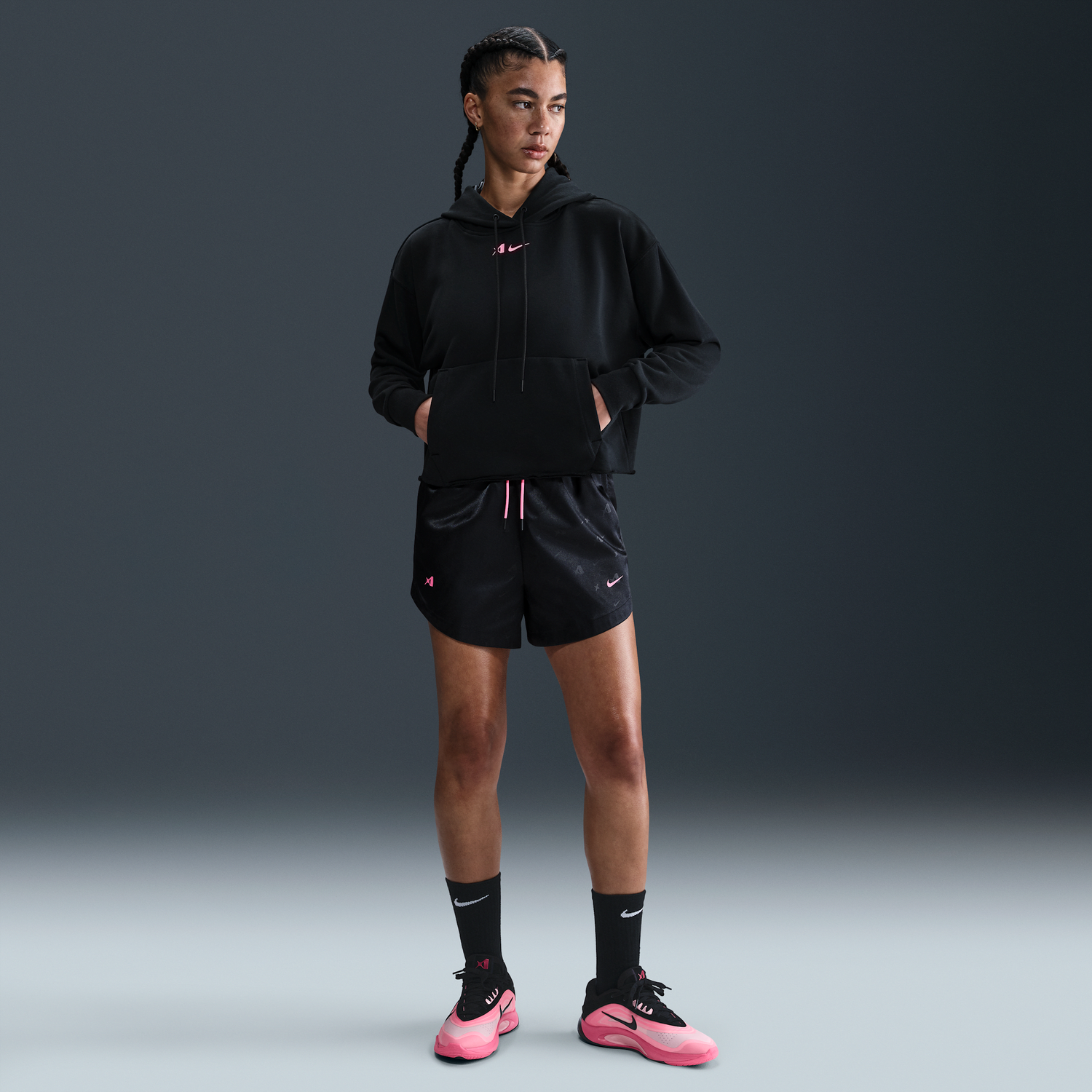 Mikina Nike A'ja Wilson Cropped Basketball Hoodie Čierna | HM7707-011, 1
