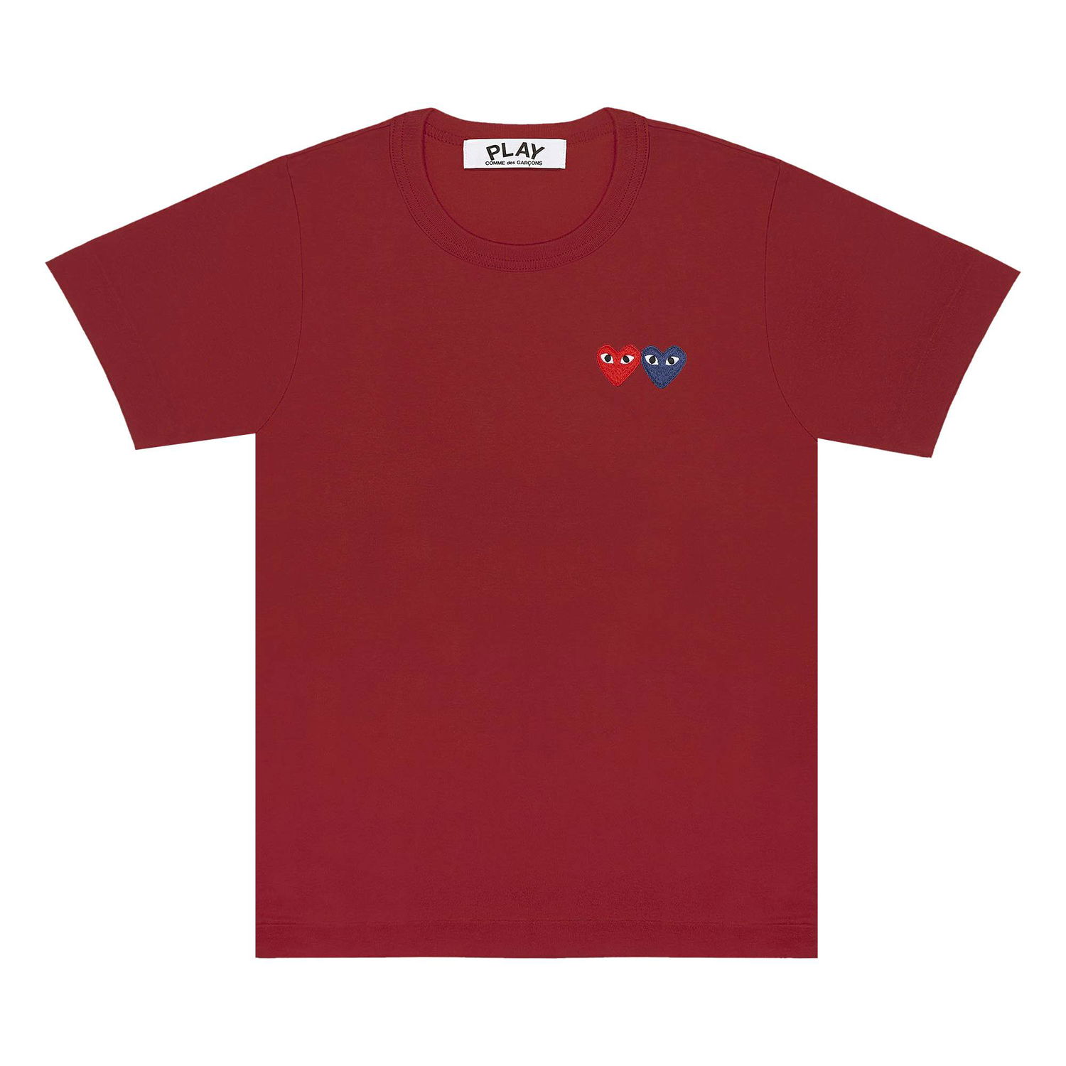 Tričko Comme des Garçons PLAY Double Hearts T-Shirt Vínová | AZ T225 051 4, 1