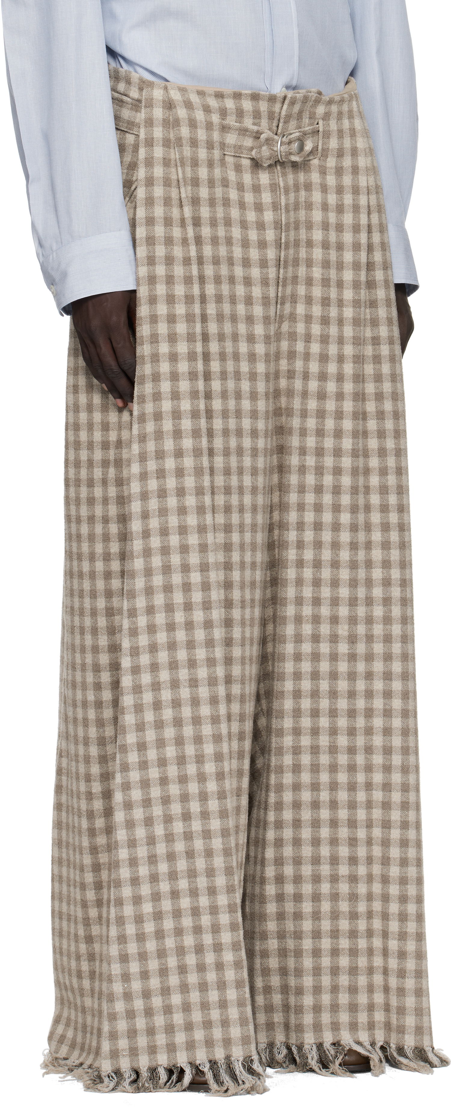 Nohavice HED MAYNER Hed Mayner Check Trousers Béžová | HMMB30041A-HB201, 1