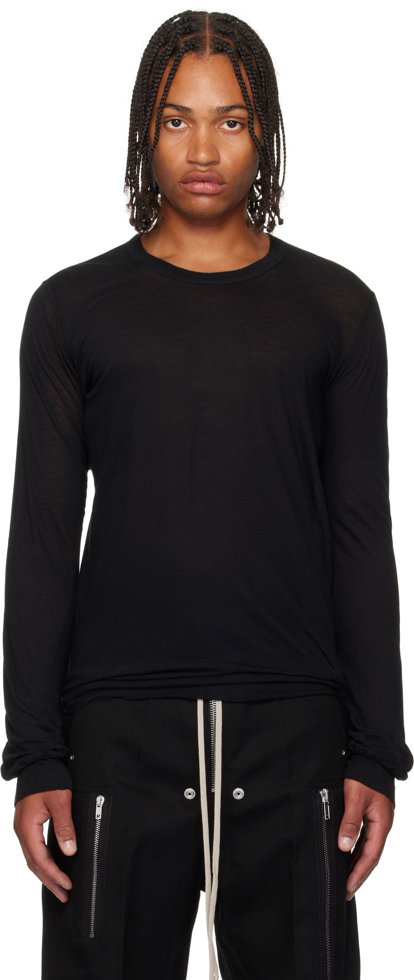 Tričko Rick Owens Rick Owens Concordians Basic Long Sleeve T-Shirt Čierna | RU02E1252 UC