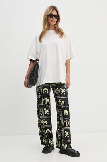Tričko Nanushka Wren Oversized Cotton T-Shirt Biela | NU24CRSH00400, 1