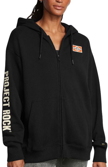 Mikina Under Armour Project Rock Hard at Work Full-Zip Hoodie Čierna | 1386446-001, 0