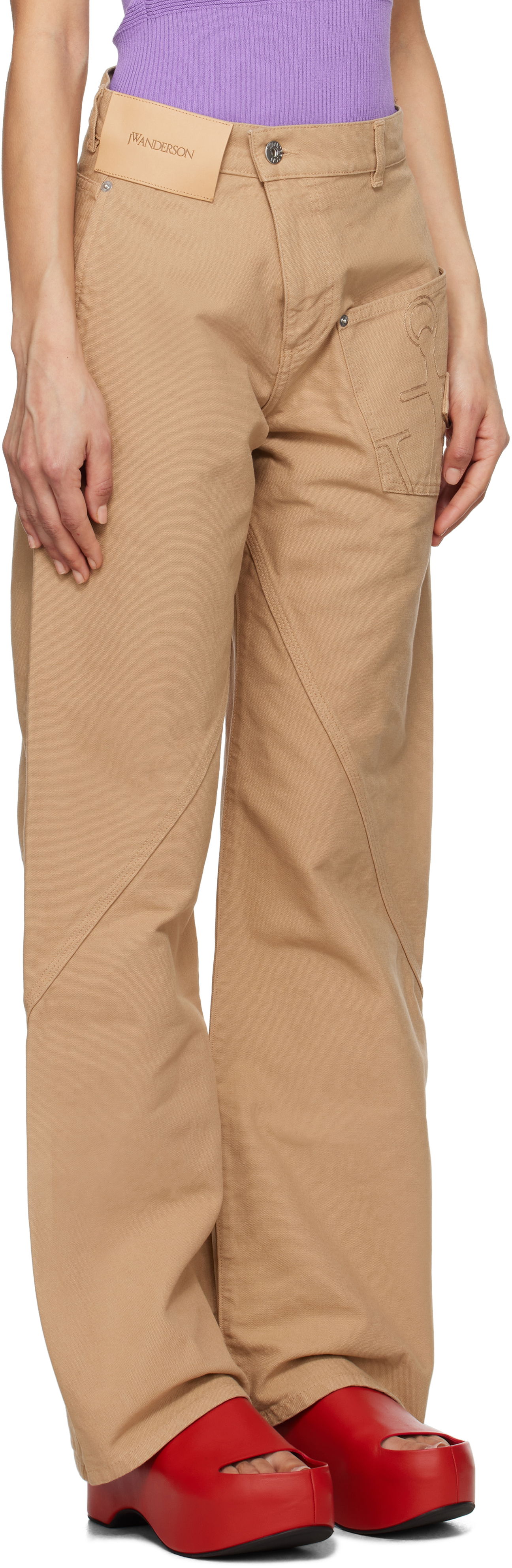Cargo nohavice JW Anderson JW Anderson Twisted Workwear Trousers Béžová | TR0384-PG1744, 1