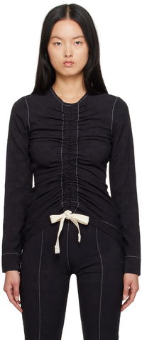 GANNI Drawstring Long Sleeve Blouse