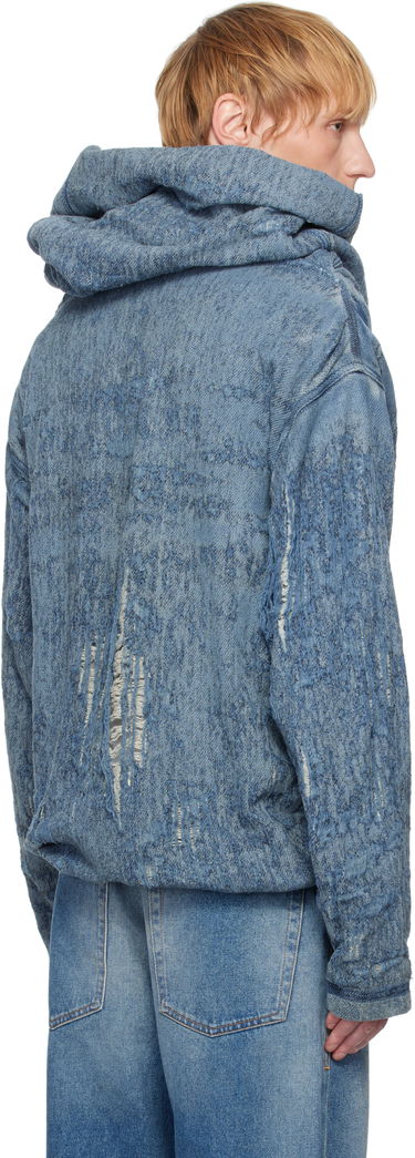 Sveter Diesel Diesel D-Umbrix-Fsg Distressed Denim Turtleneck Hoodie Modrá | A18935-068RQ-01, 2
