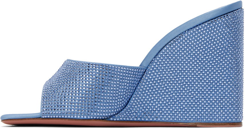 Amina Muaddi Lupita Crystal Wedge Sandals