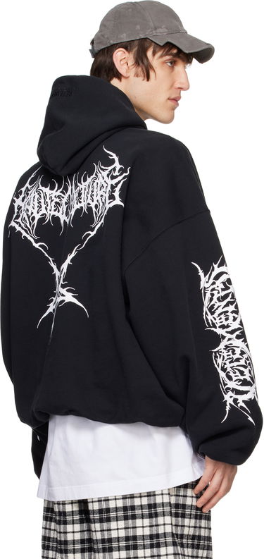 Mikina VETEMENTS Vetements Death Metal Cropped Boxy Hoodie Čierna | UA66HD620BW, 2