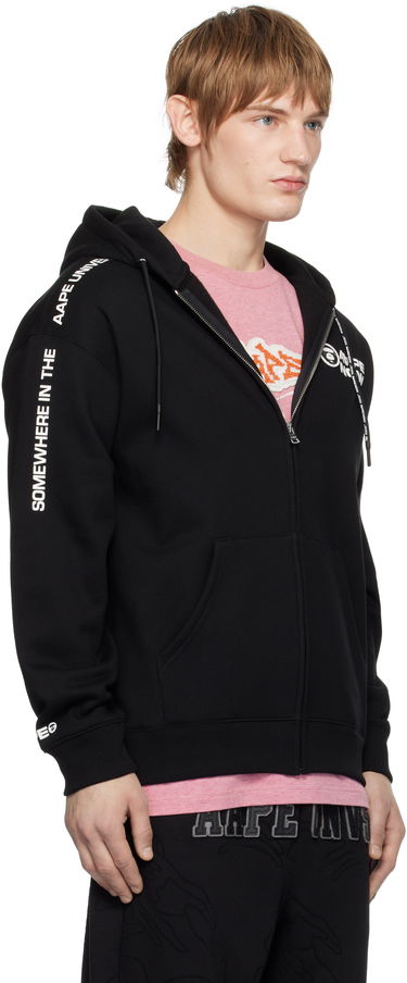 Mikina AAPE by A Bathing Ape AAPE by A Bathing Ape 'AAPE NOW' Zip-Up Hoodie Čierna | AAPSWMB327XXNBKX, 1