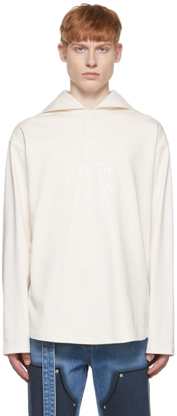 Polo tričko We11done We11done Embroidered Logo Henley Biela | WD-TT1-22-554-U-IV, 0