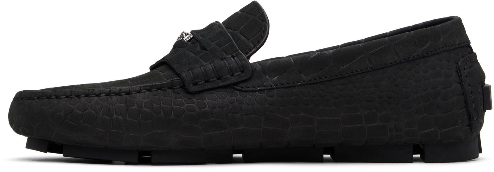 Embossed Leather Driver Loafers