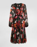 Dolce & Gabbana Floral Chiffon Wrap Dress