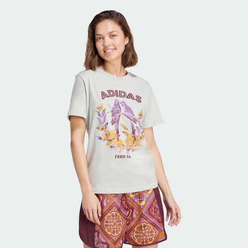 Tričko adidas Performance adidas x FARM Rio Graphic T-Shirt Šedá | JV8610