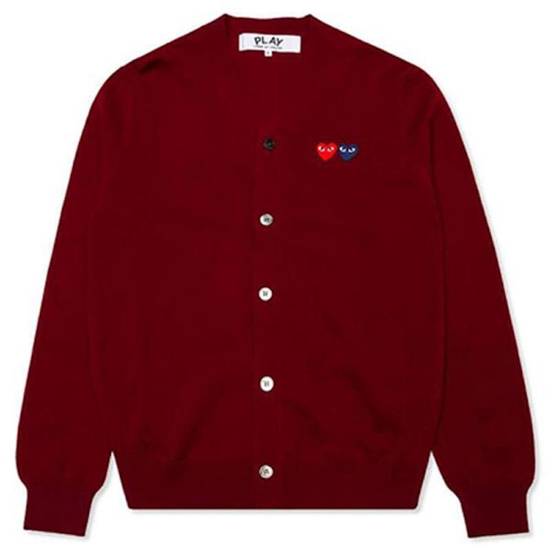 Sveter Comme des Garçons Play Double Heart Cardigan Červená | AZ-N058-051-4