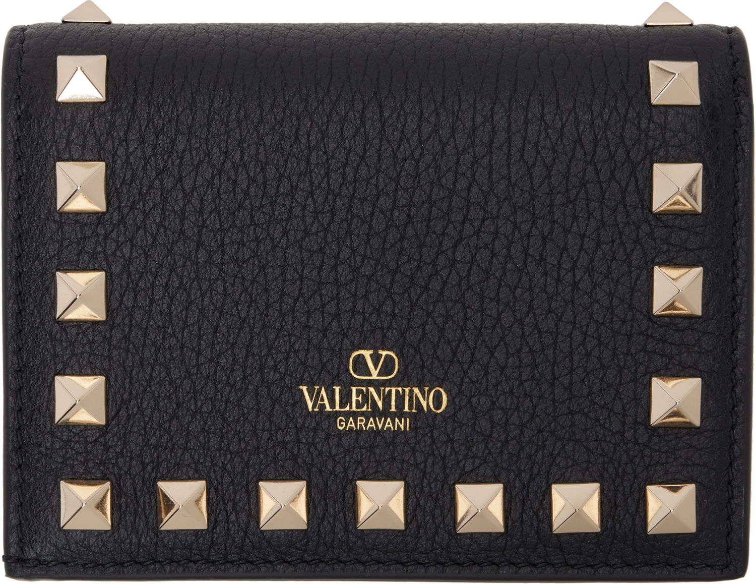 Peňaženka Valentino Valentino Garavani Rockstud Grainy Calfskin Small Wallet Čierna | 6W2P0P39VSH, 1