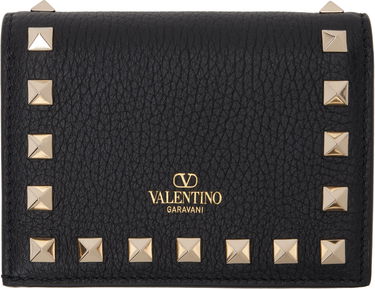 Peňaženka Valentino Valentino Garavani Rockstud Grainy Calfskin Small Wallet Čierna | 6W2P0P39VSH, 1