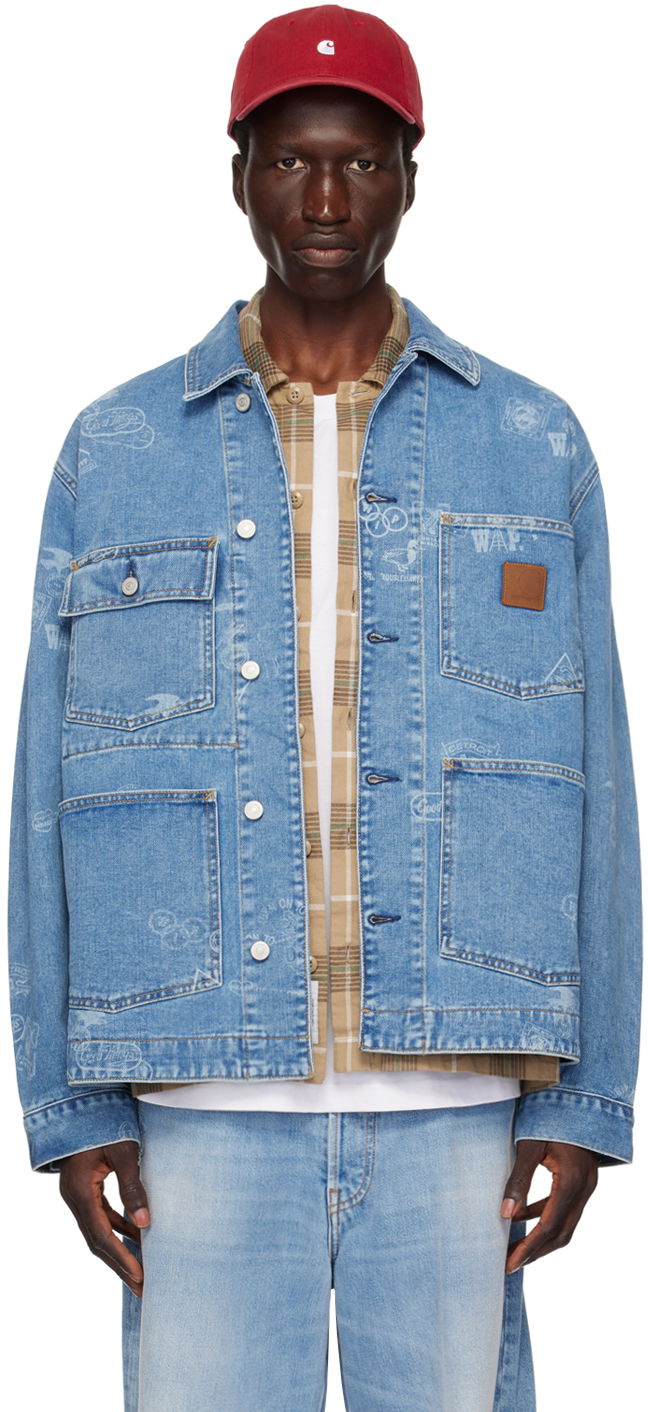 Bunda Carhartt WIP Stamp Print Denim Jacket Modrá | I033743, 0