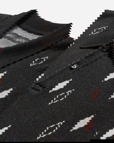 Sveter WACKO MARIA Diamond Knit Polo Shirt Čierna | 25SS-WMK-KN21 BLACK, 3