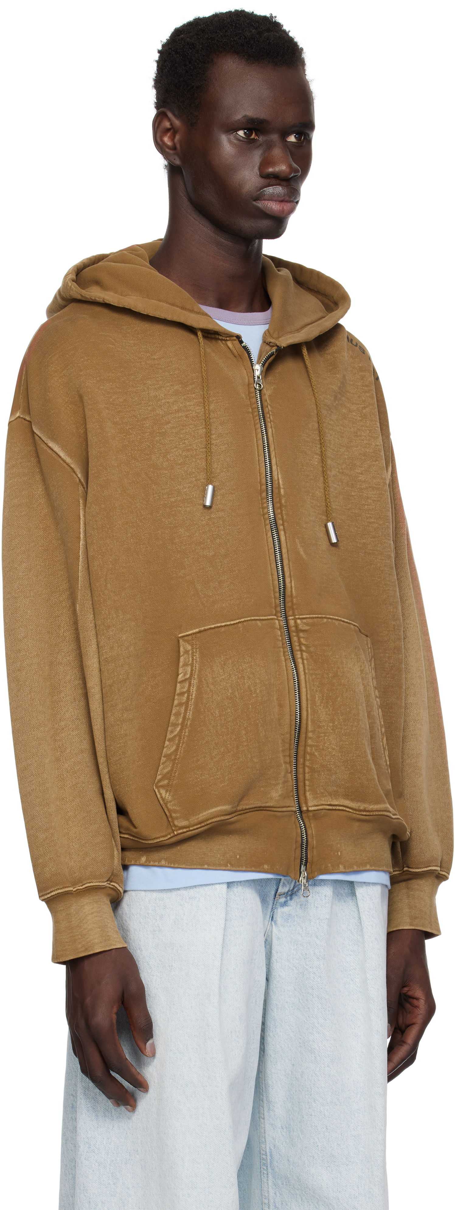 Mikina Eckhaus Latta Eckhaus Latta Zip-Up Hoodie Hnedá | 1103-EL-PS25-B - BISON, 1