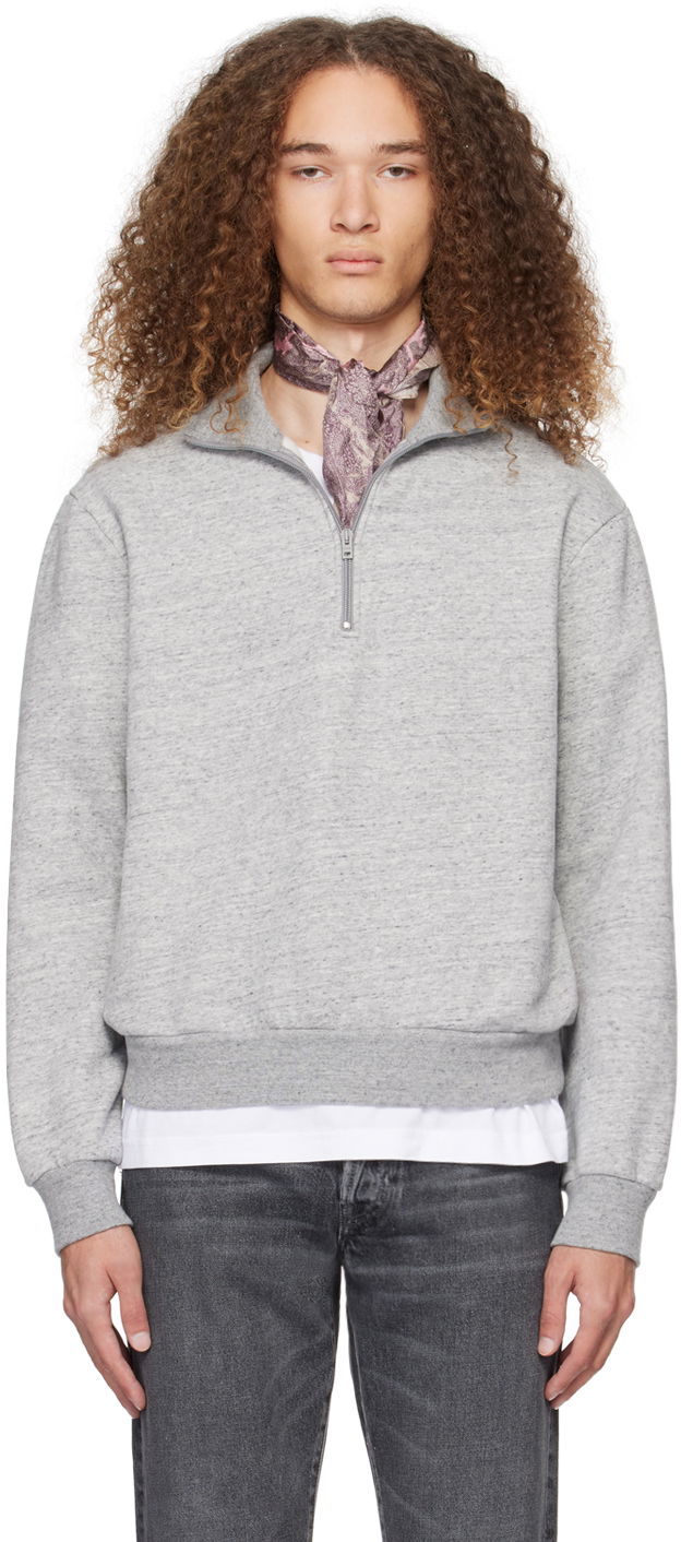 Sveter Acne Studios Half-Zip Sweater Šedá | CI0164-, 0