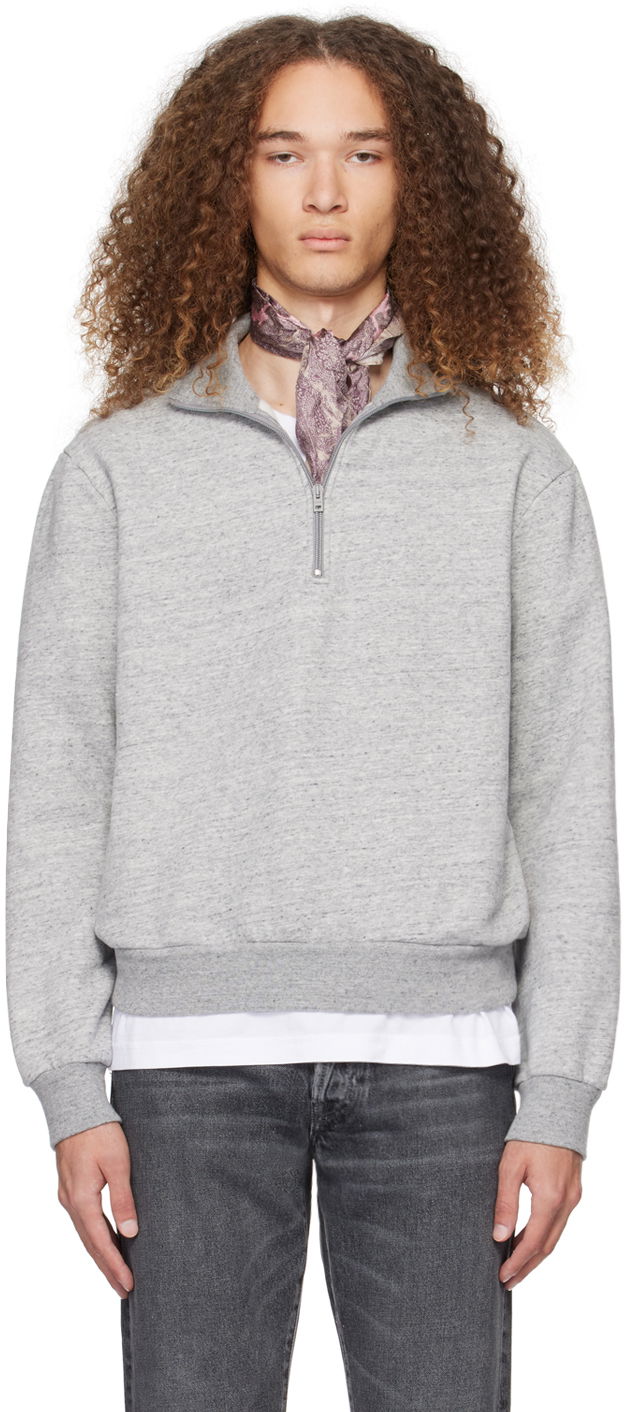 Sveter Acne Studios Half-Zip Sweater Šedá | CI0164-