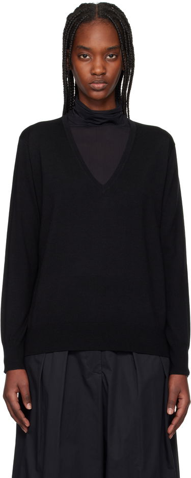 Sveter Dries Van Noten Dries Van Noten Merino Wool V-Neck Sweater Čierna | 251-011202-1700, 0