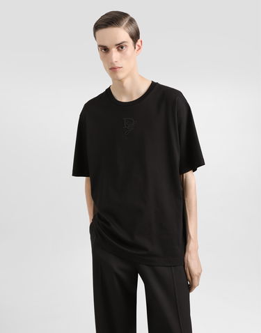 Tričko Dolce & Gabbana Dolce & Gabbana Cotton T-Shirt with Logo Embroidery Čierna | G8PN9ZG7O4EN0000, 3