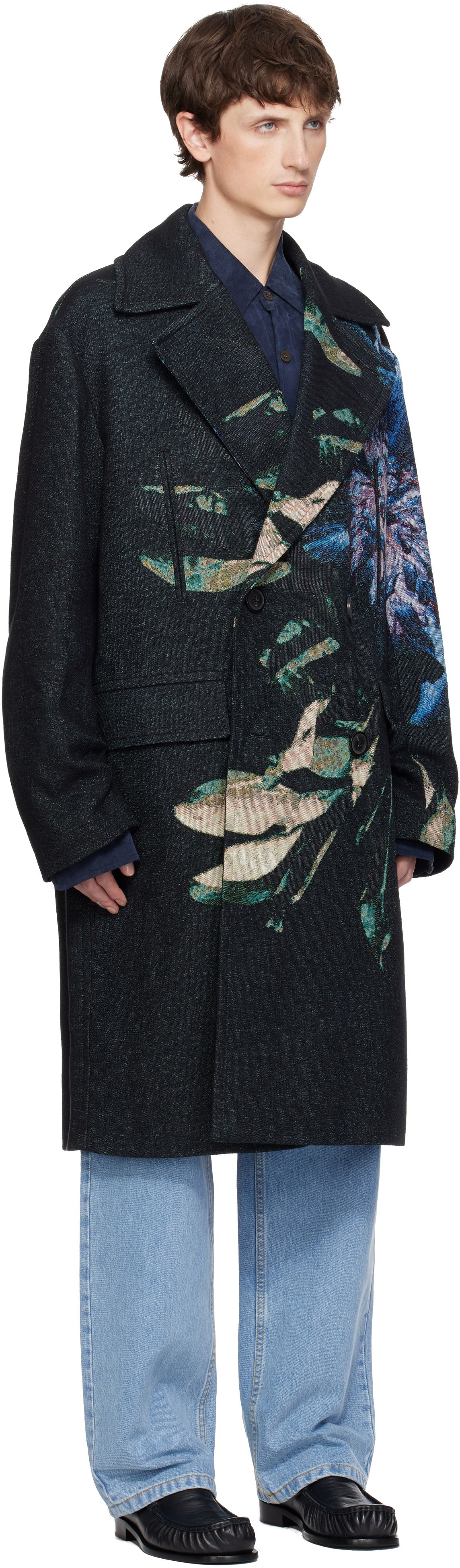 Kabáty Dries Van Noten Dries Van Noten Floral Jacquard Caban Coat Rôznofarebný | 252-020234-2137, 1