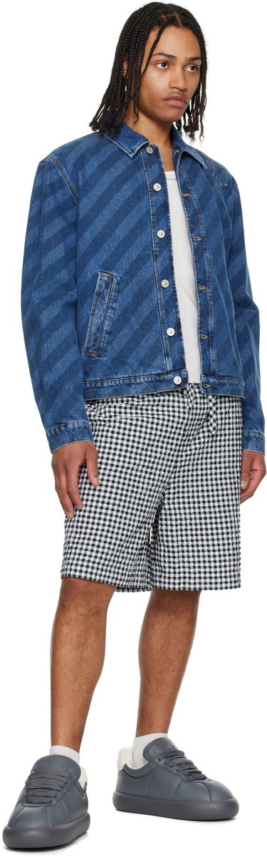 Bunda Marni Marni Striped Denim Jacket Modrá | JUJU0050S0 USCX36, 3