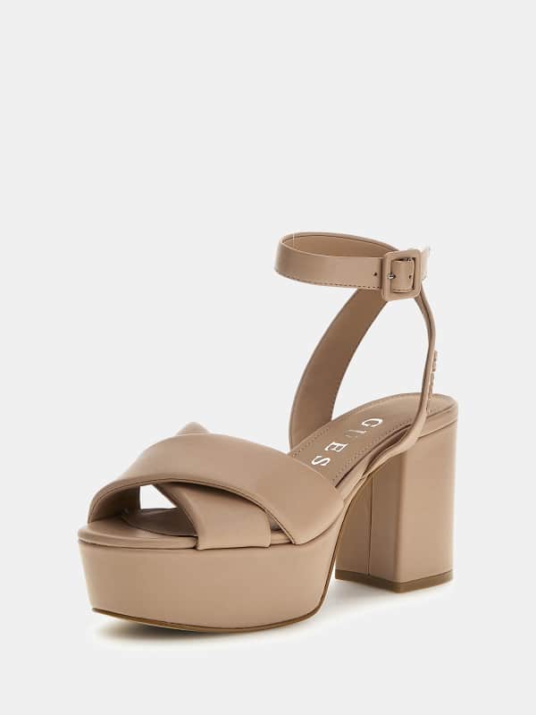 Oblečenie GUESS Shanny Genuine Leather Sandals Béžová | FLJSNNLEA03, 0