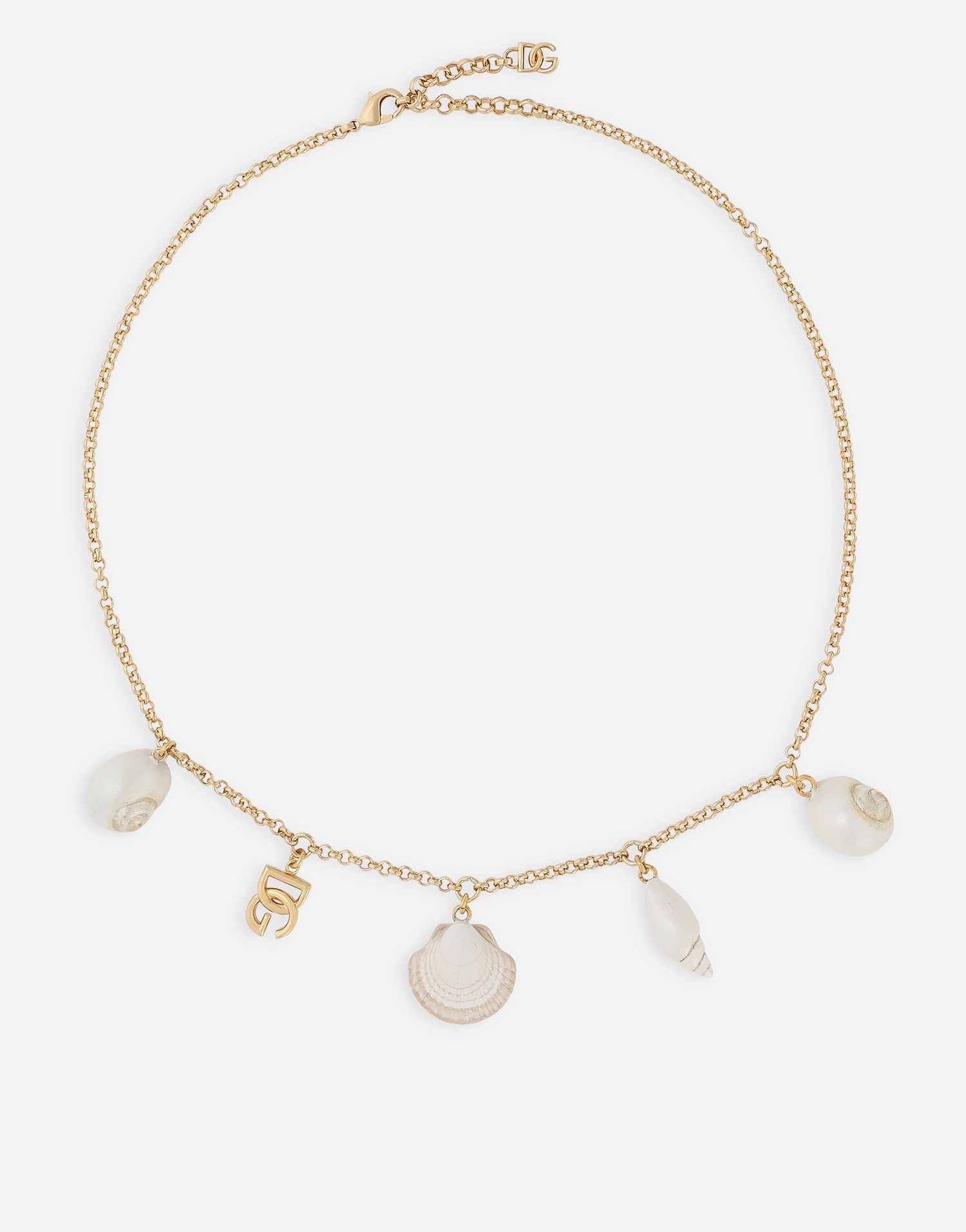 Náhrdelník Dolce & Gabbana Gold Chain Necklace With Seashells And Logo Pendant Metalická | WNQ6C5W1111ZOO00, 0