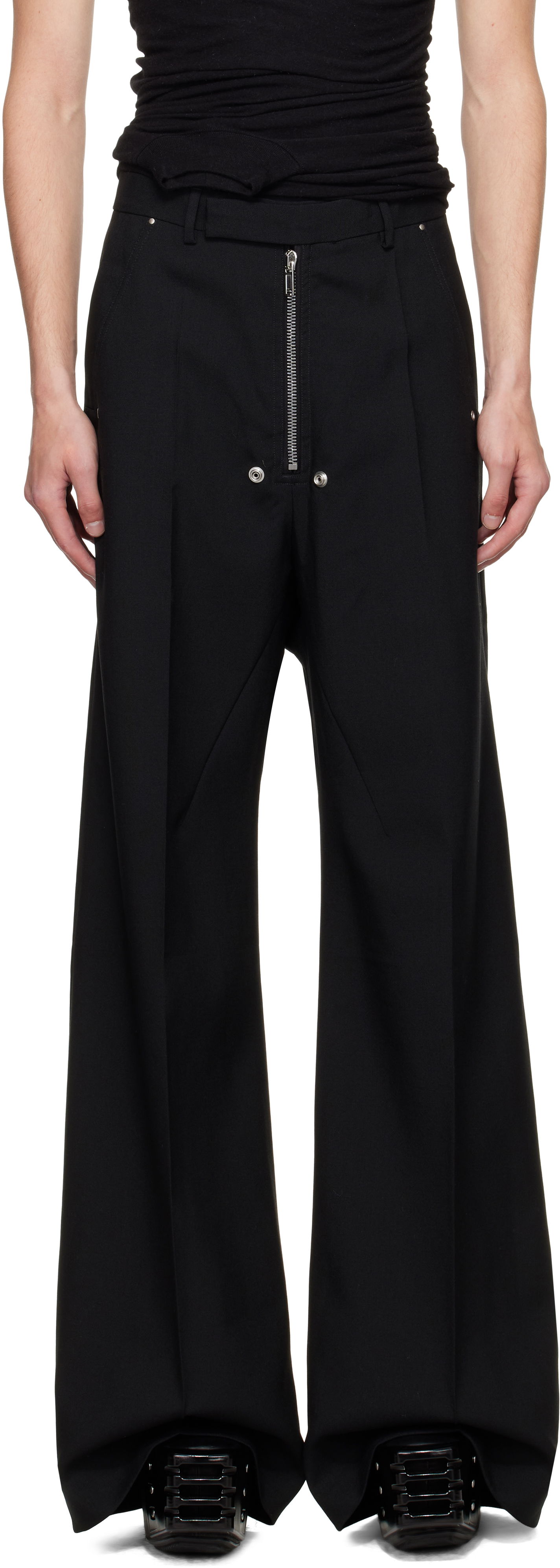 Nohavice Rick Owens Rick Owens Concordians Wide Bela Tailored Trousers Čierna | RU02E1354 WGP, 0