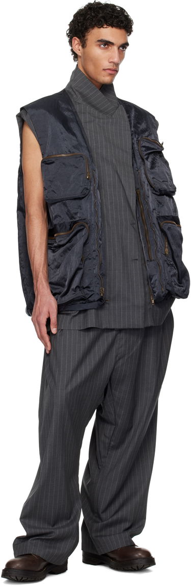 Nohavice HED MAYNER Hed Mayner Pinstripe Cashmere Trousers Šedá | HMMA30018A-HA186, 3