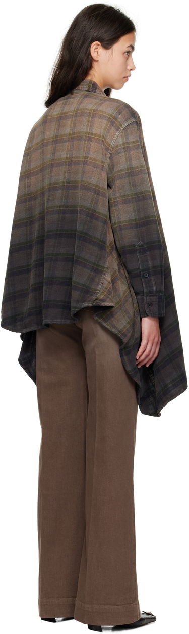 Košeľa R13 R13 Draped Plaid Shirt Hnedá | R13WR416-R552B, 2