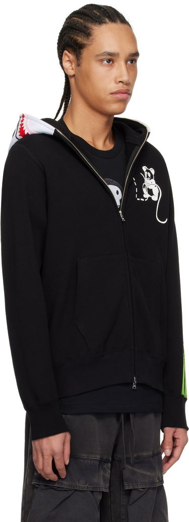 Mikina BAPE A Bathing Ape Panda Full Zip Hoodie Červená | 001ZPK801006M, 4