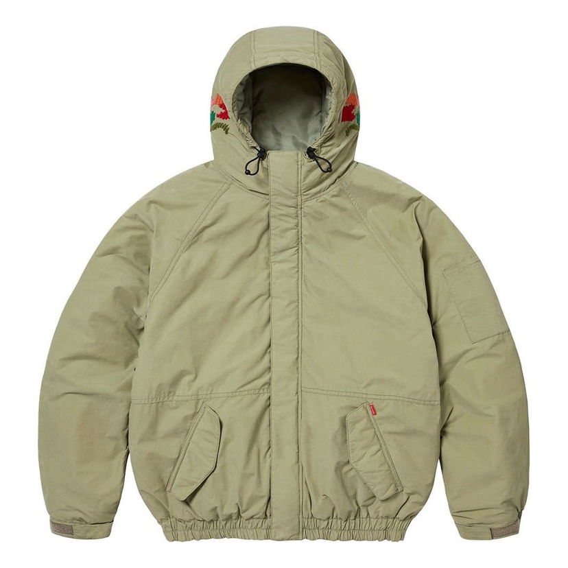 Parka Supreme Needlepoint Hooded Down Jacket Zelené | SUP-FW23-157