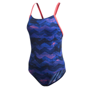 PER+ Chevron Print One-Piece Swimsuit