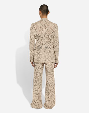 Bunda Dolce & Gabbana Dolce & Gabbana Double-breasted Cordonetto Lace Jacket Béžová | G2SV7THLMGEM9478, 2
