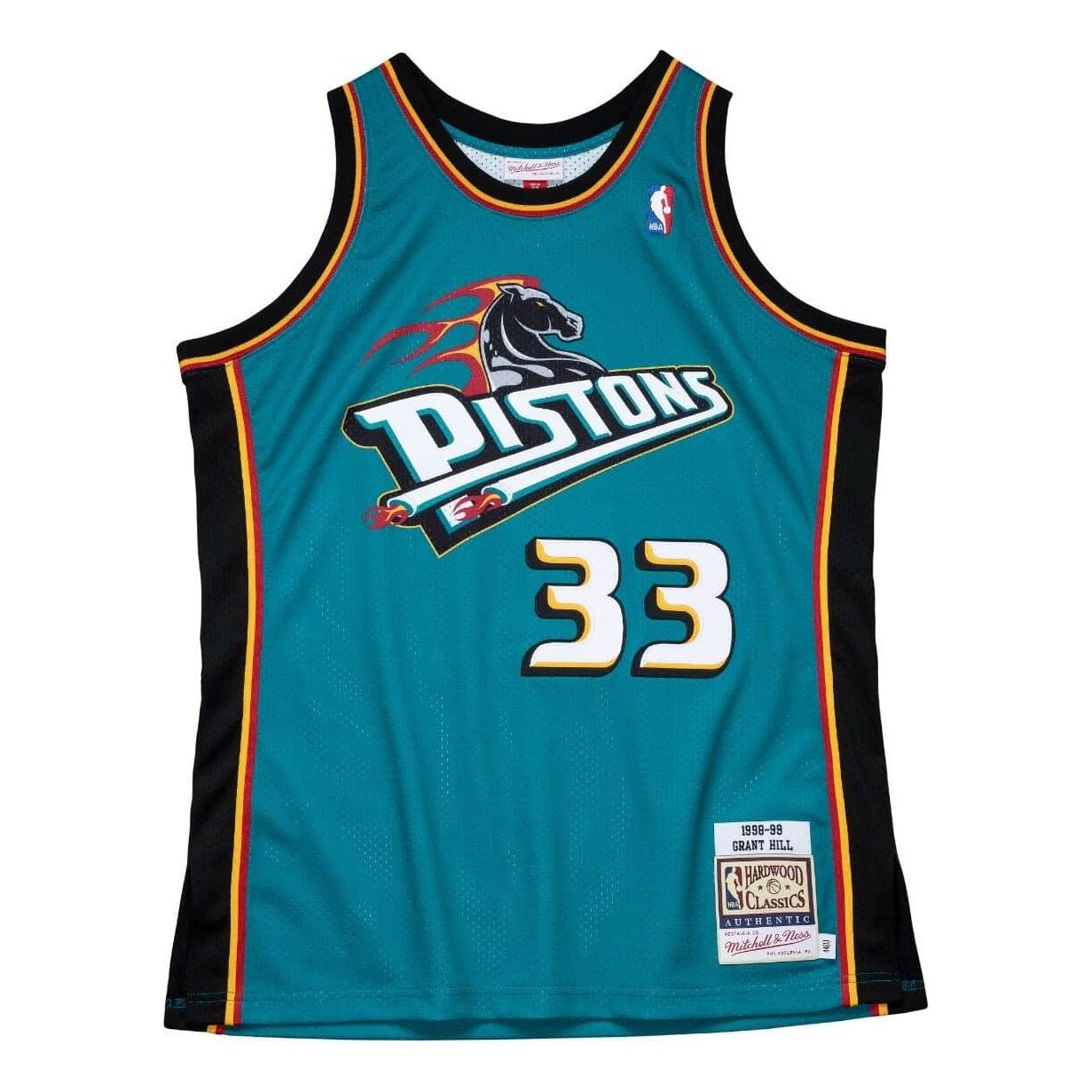 Dres Mitchell & Ness NBA Detroit Pistons 1998-99 Grant Hill #33 Mitchell & Ness Authentic Jersey Modrá | AJY4GS18083-DPITEAL98GHI, 0