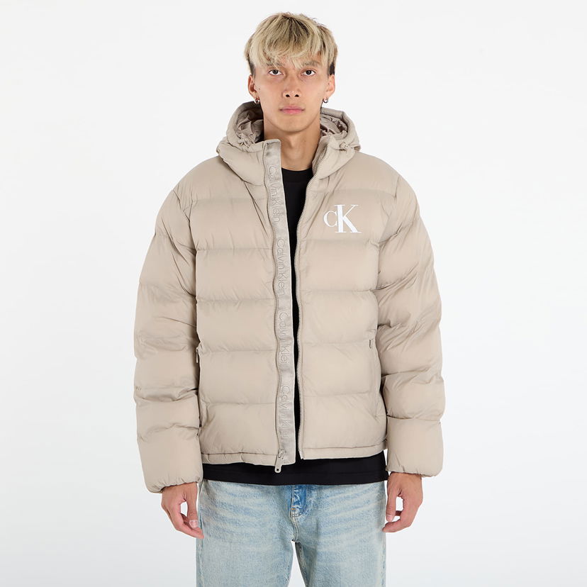 Prešívaná bunda CALVIN KLEIN Calvin Klein Jeans Ls Nylon Monogram Puffer Jacket Béžová | LV04RD528G RAK