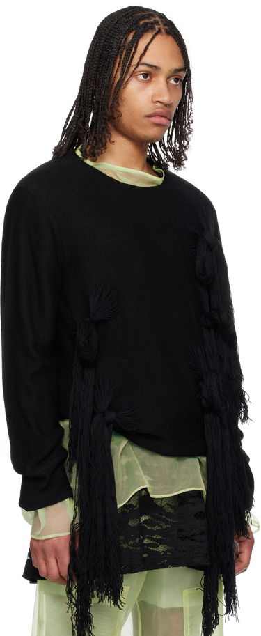 Sveter Comme des Garçons CDG Homme Plus Worsted Wool Knotted Tassel Sweater Čierna | PO-N002-051, 1