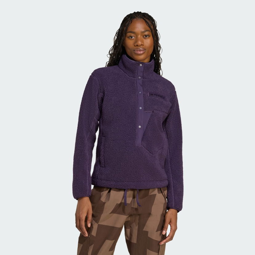 Mikina adidas Performance Terrex Xploric High Pile Fleece Pullover Fialová | JN0930
