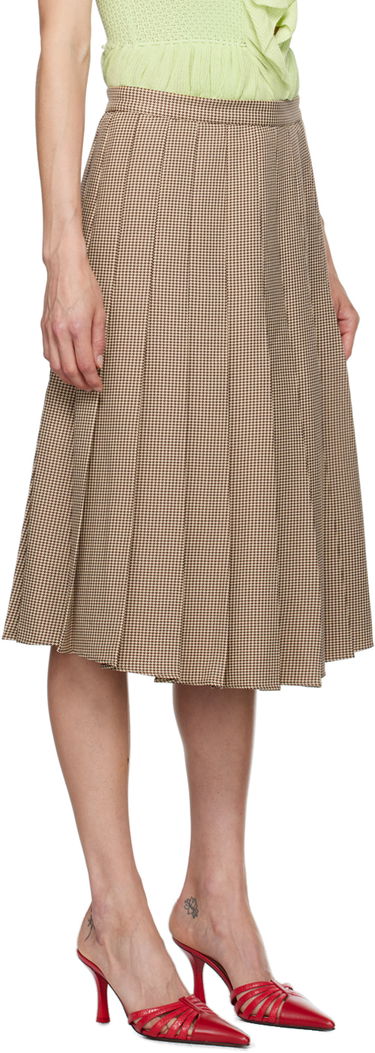 Sukňa GUIZIO Guizio Gibson Houndstooth Pleated Midi Skirt Hnedá | P24305W087, 1