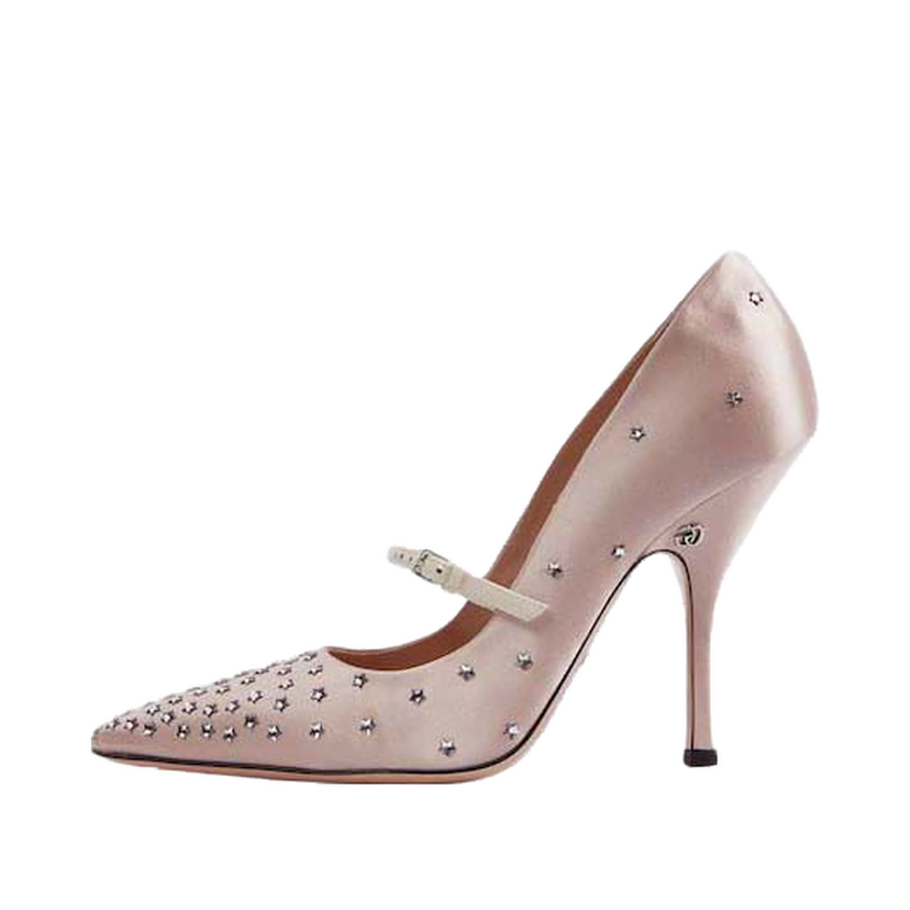 Tenisky a topánky Gucci Embellished Satin Pumps Ružová | 723430 FJSY0 9641