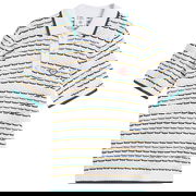 Wavy Pattern Tuck Stitch Polo Shirt