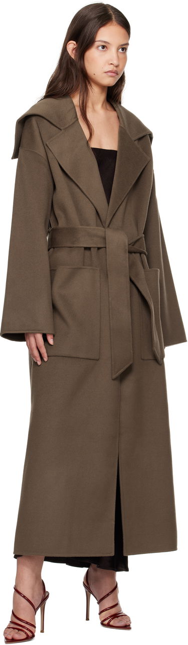 Kabáty Nanushka Nanushka Ruta Hooded Wrap Coat Hnedá | NW24FWOW36378, 3