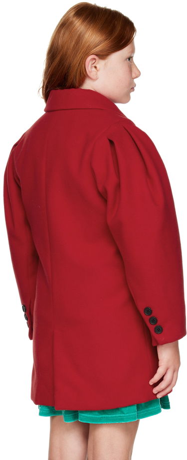 Kabáty MSGM MSGM Kids Double-Breasted Coat Červená | MS029142, 2