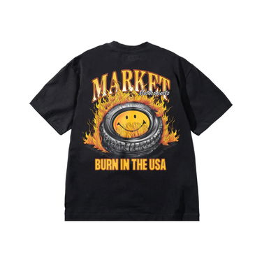 Tričko MARKET T-Shirt Smiley Burnt Rubber Čierna | SS0220-BLACK, 2