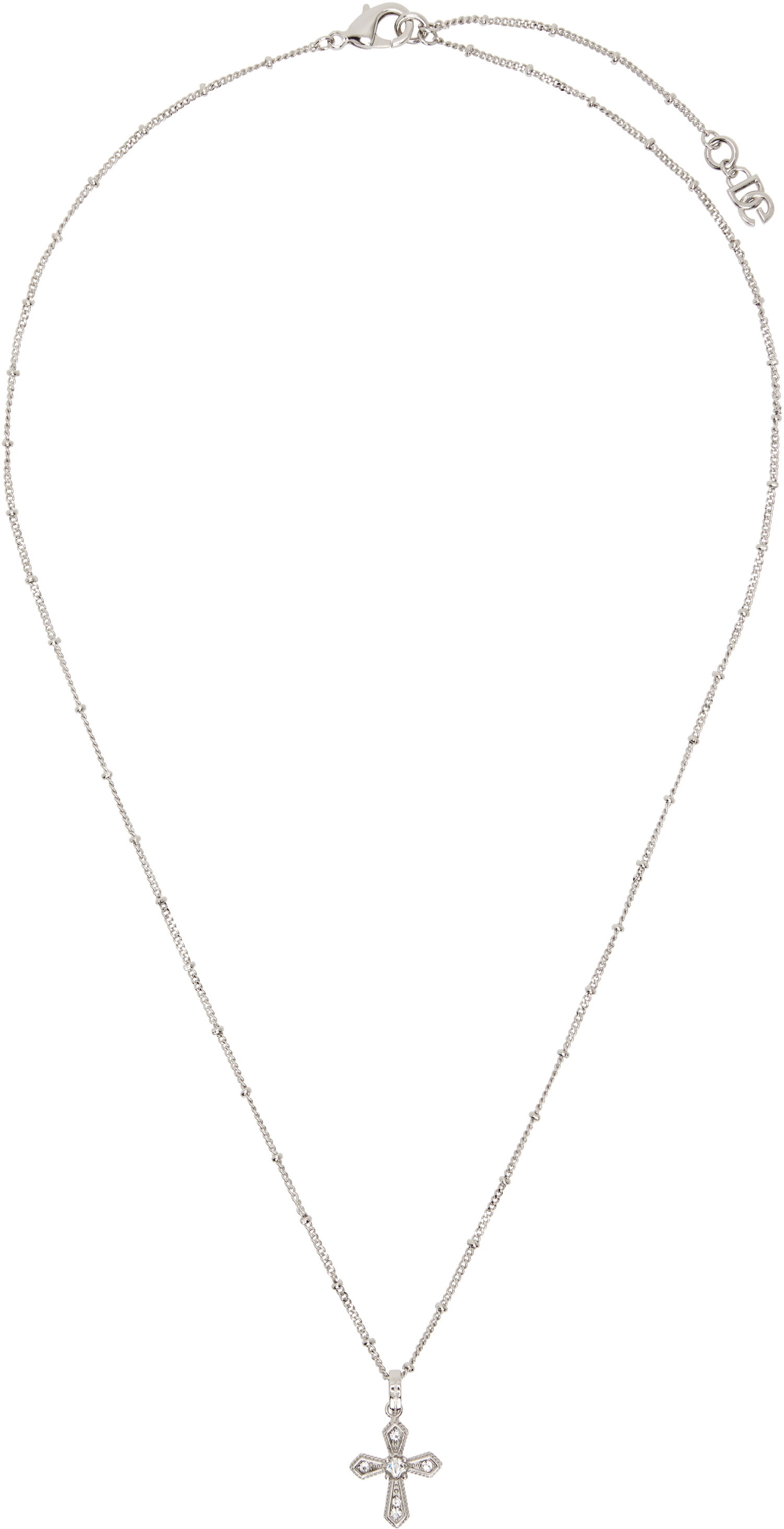 Náhrdelník Dolce & Gabbana Dolce&Gabbana Beaded Chain Cross Pendant Necklace Metalická | WNN7S2W1111, 0